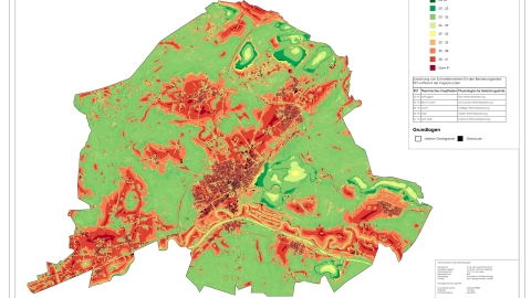 Kartenbereich mit gefühlten Temperaturen in Haltern am See