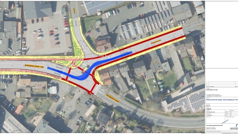Bild mit dem Entwurf des Radwegs Recklinghäuser Straße