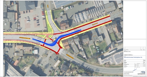 Bild mit dem Entwurf des Radwegs Recklinghäuser Straße