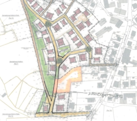 Projektskizze für den Bebauungsplan Buttstraße