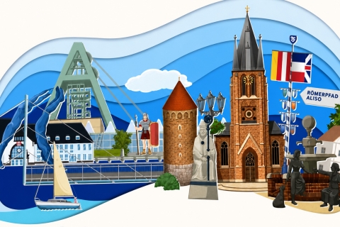 Grafikelemente über Stadt Haltern 
