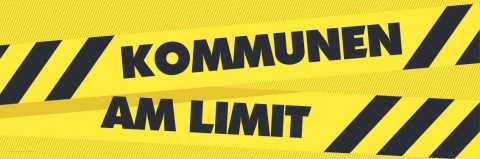 Schriftzug auf Flatterband Kommunen am Limit 