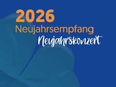 Kleeblatt, blauer Hintergrund, Jahresangabe 2026 und Titel der Veranstaltung