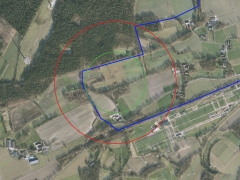 Karte mit zwei Radien 