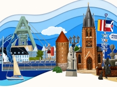 Grafikelemente über Stadt Haltern 