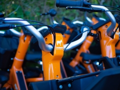 Fahrradlenker in Nahaufnahme