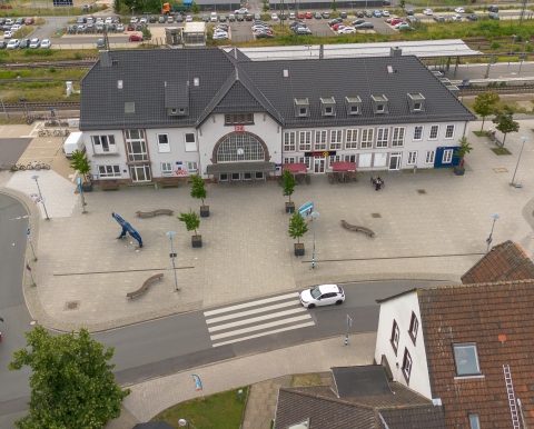 Luftaufnahme des Bahnhofquartiers
