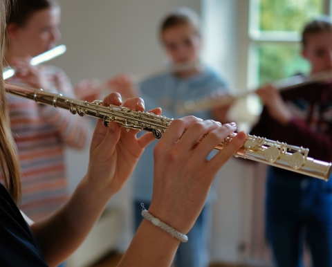 Bild zeigt ein Querflötenensemble